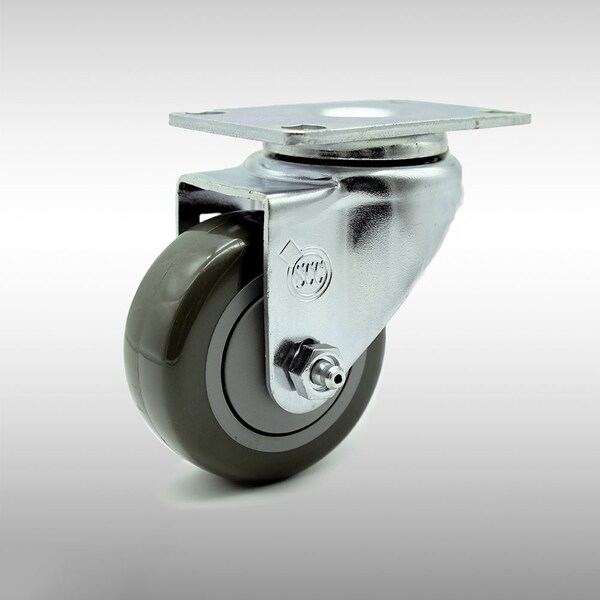 3 Inch SS Gray Polyurethane Wheel Swivel Top Plate Caster